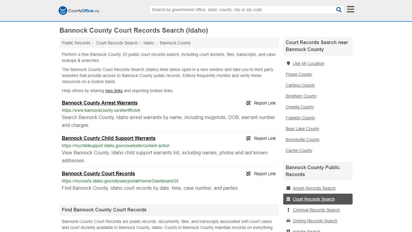 Bannock County Court Records Search (Idaho) - County Office